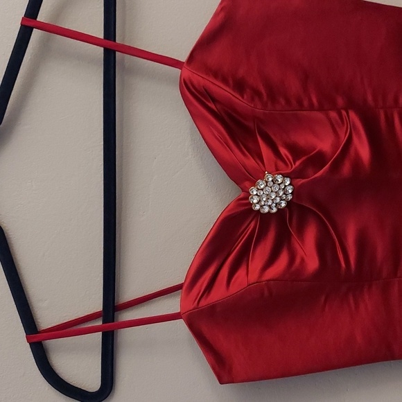 MILLY Ruby Red Sweetheart Silk Dress - Picture 2 of 16